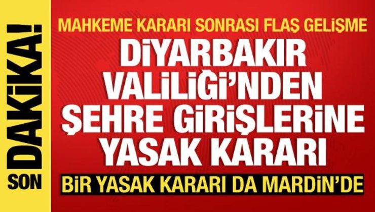 Diyarbakır Valiliği’nden “Kobani Davası” önlemi: Kente girişleri yasaklandı