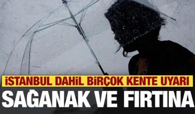 İstanbul dahil birçok kente uyarı! Sağanak ve fırtına geliyor