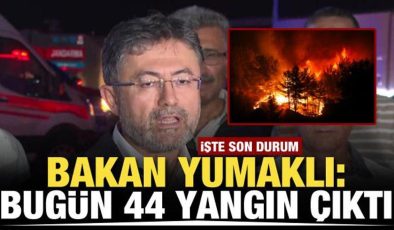 Bakan Yumaklı’dan orman yangını açıklaması: Türkiye genelinde 44 adet yangın çıktı