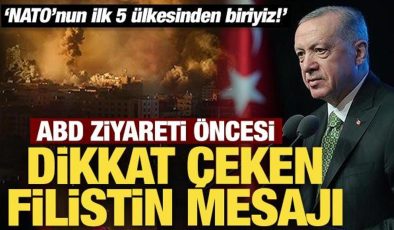 Cumhurbaşkanı Erdoğan’dan ABD ziyareti öncesi dikkat çeken Filisin mesajı