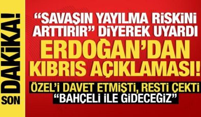 Cumhurbaşkanı Erdoğan’dan Kıbrıs açıklaması: Bu adımlar savaşın yayılma riskini arttırır