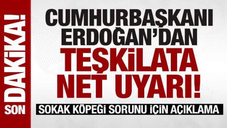 Erdoğan’dan teşkilata net uyarı! Sokak köpeği sorunu için açıklama